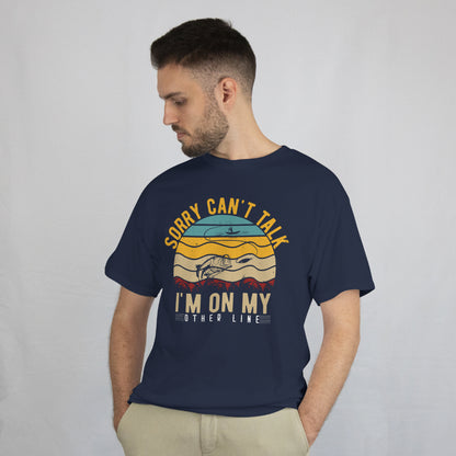 Funny fishing tee - "Sorry I can't talk I'm on my other line"  Vintage Tee - Gift for Dad