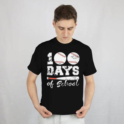 Boys 100th Day of School Shirt Baseball 100 Days T-Shirt