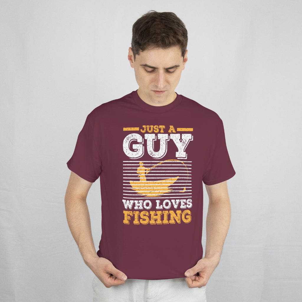 Just A Guy Who Loves Fishing T-Shirt - Funny Fisherman Gift Tee