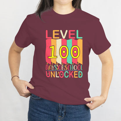 100th Day of School Gamer T-Shirt - Video Game Gift for Kids and Boys