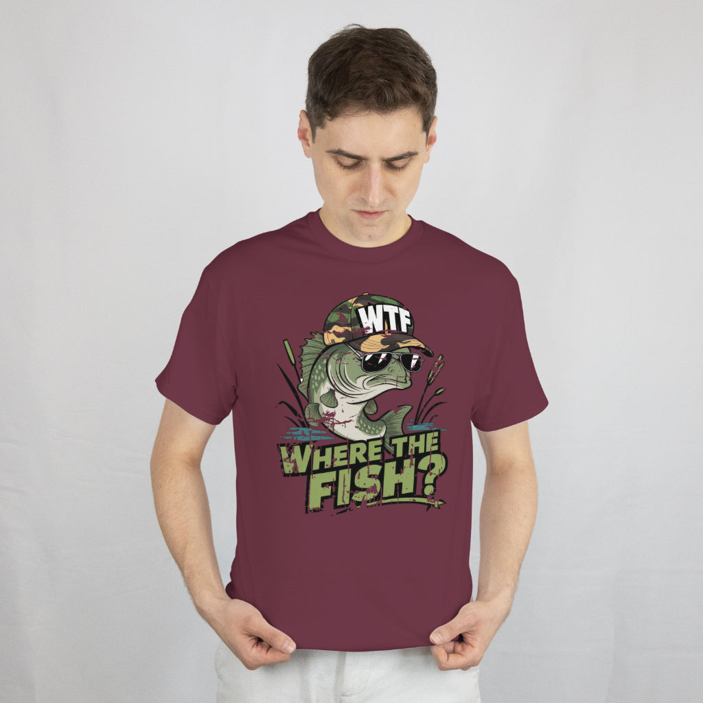 WTF Where's The Fish T-Shirt - Funny Fishing Lover Gift Tee