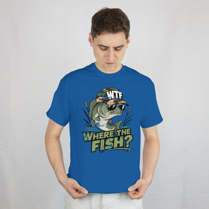 WTF Where's The Fish T-Shirt - Funny Fishing Lover Gift Tee