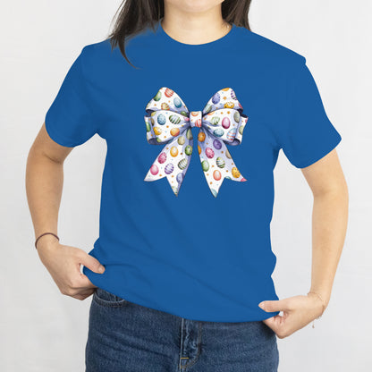 Easter Egg Bow T-Shirt - Cute Spring Holiday Design Tee