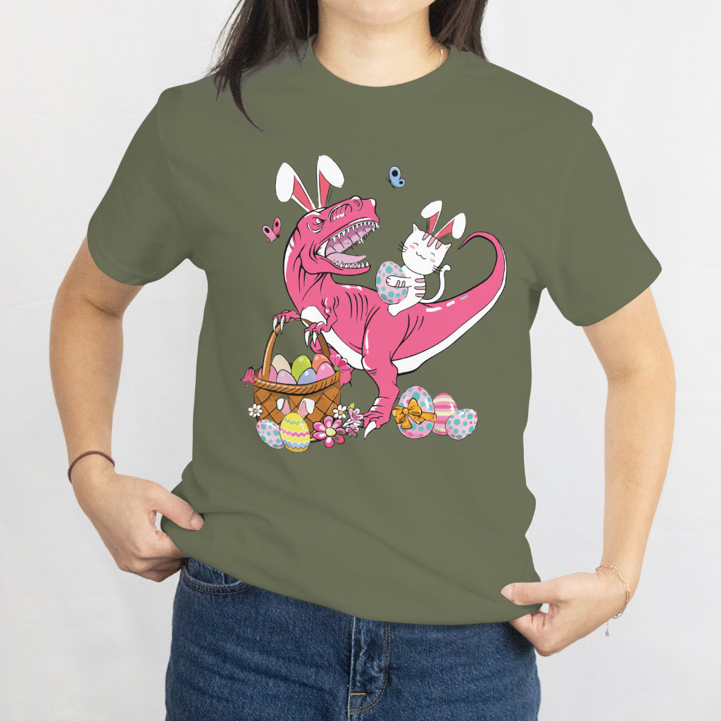 Easter Dinosaur T-Shirt - Fun Dino Easter Graphic Tee