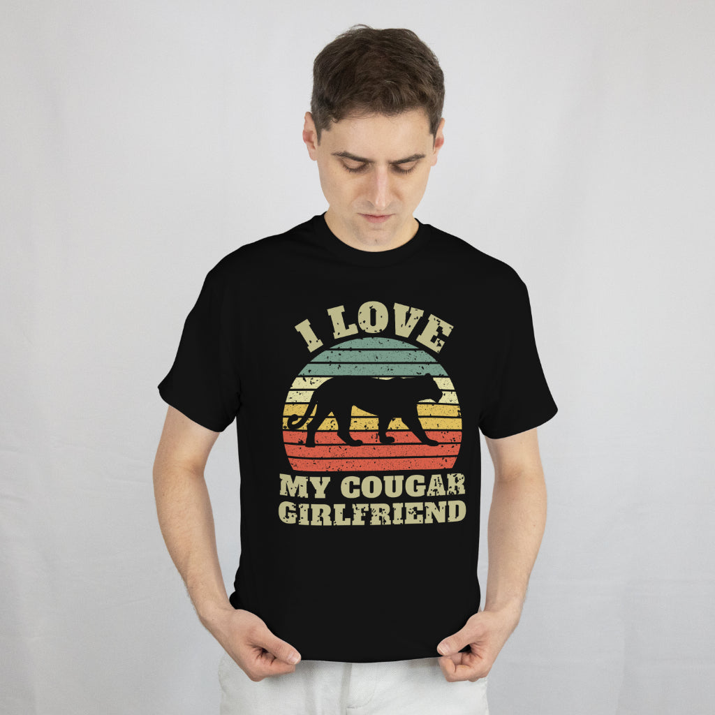 Funny Boyfriend Men Valentines T-Shirt I Love My Cougar Girlfriend Unisex Tee