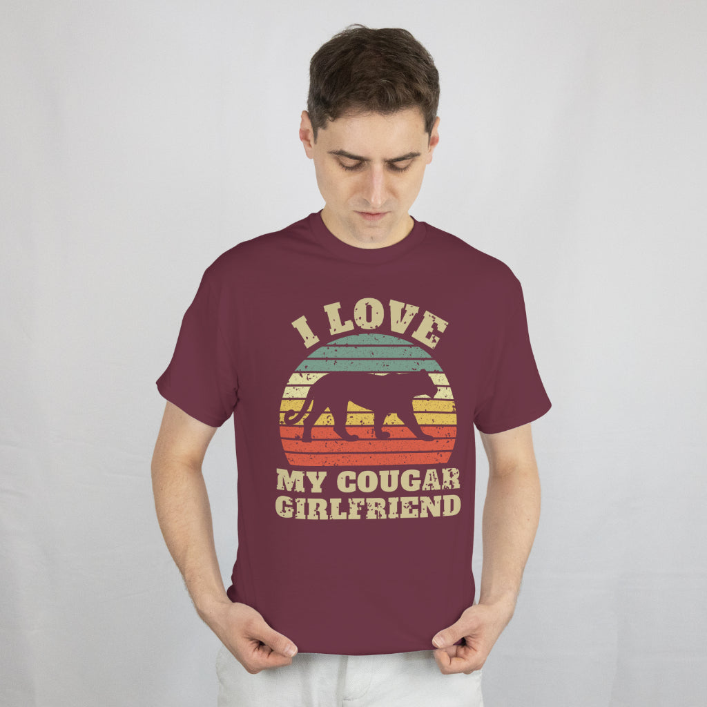 Funny Boyfriend Men Valentines T-Shirt I Love My Cougar Girlfriend Unisex Tee