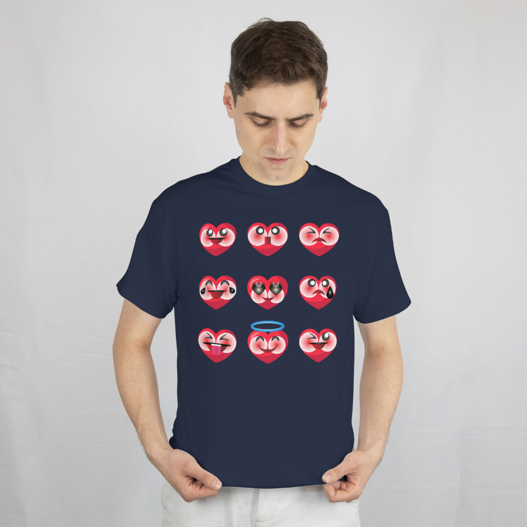 Funny Boys Girls Valentine T-Shirt - Valentines Day Silly Faces Hearts Unisex Tee