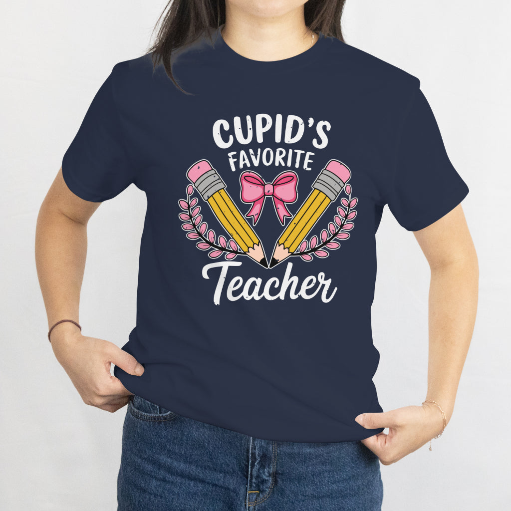 Happy Valentine Tee - Cupid's Favorite Teacher Cute Heart Valentines Day Women Kid T-Shirt