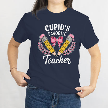 Happy Valentine Tee - Cupid's Favorite Teacher Cute Heart Valentines Day Women Kid T-Shirt