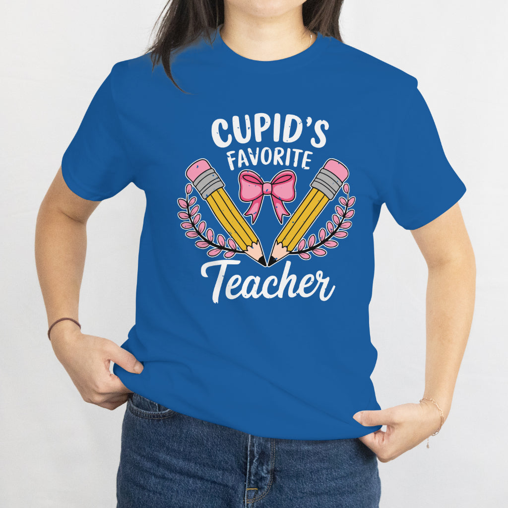 Happy Valentine Tee - Cupid's Favorite Teacher Cute Heart Valentines Day Women Kid T-Shirt