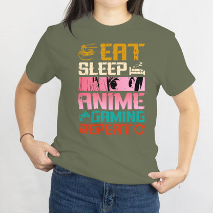 Eat Sleep Anime Gaming Repeat Kawaii Otaku Manga T-Shirt