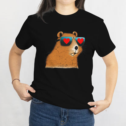 Valentines Day Girl Unisex T-Shirt Capybara Valentine Heart Rodent Lover Tee