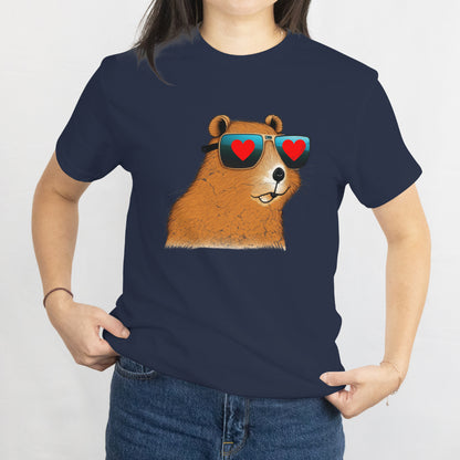 Valentines Day Girl Unisex T-Shirt Capybara Valentine Heart Rodent Lover Tee