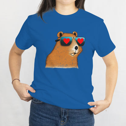 Valentines Day Girl Unisex T-Shirt Capybara Valentine Heart Rodent Lover Tee