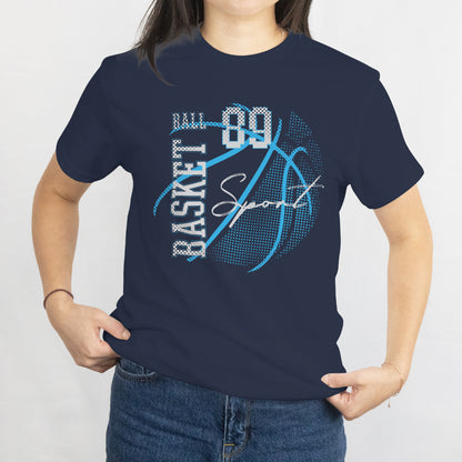 Custom Number Basketball T-Shirt - Minimalist Sports Player Jersey Tee