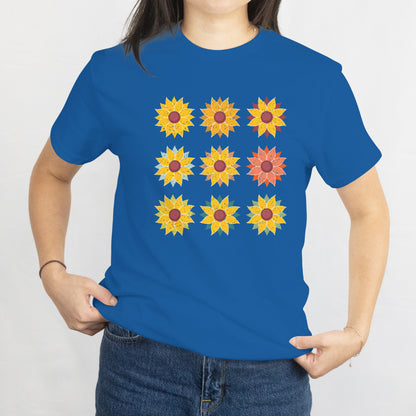 9 Flowers T-Shirt - Colorful Floral Graphic Tee