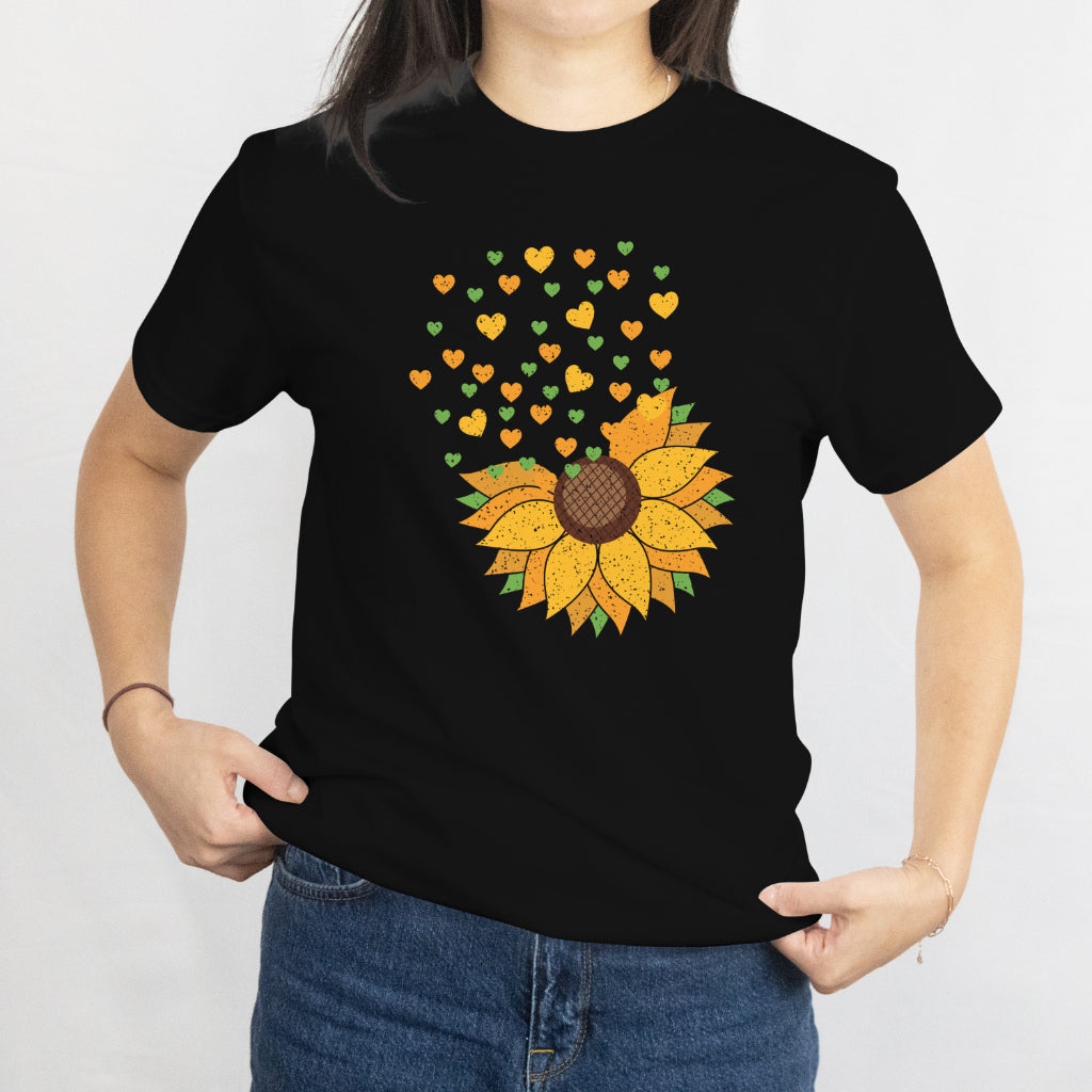 Sunflower Hearts T-Shirt - Cute Floral Love Graphic Tee