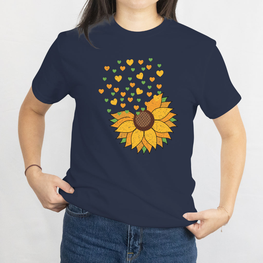 Sunflower Hearts T-Shirt - Cute Floral Love Graphic Tee