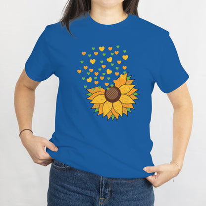 Sunflower Hearts T-Shirt - Cute Floral Love Graphic Tee