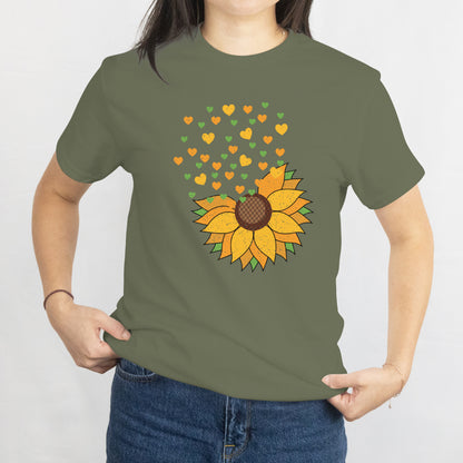 Sunflower Hearts T-Shirt - Cute Floral Love Graphic Tee