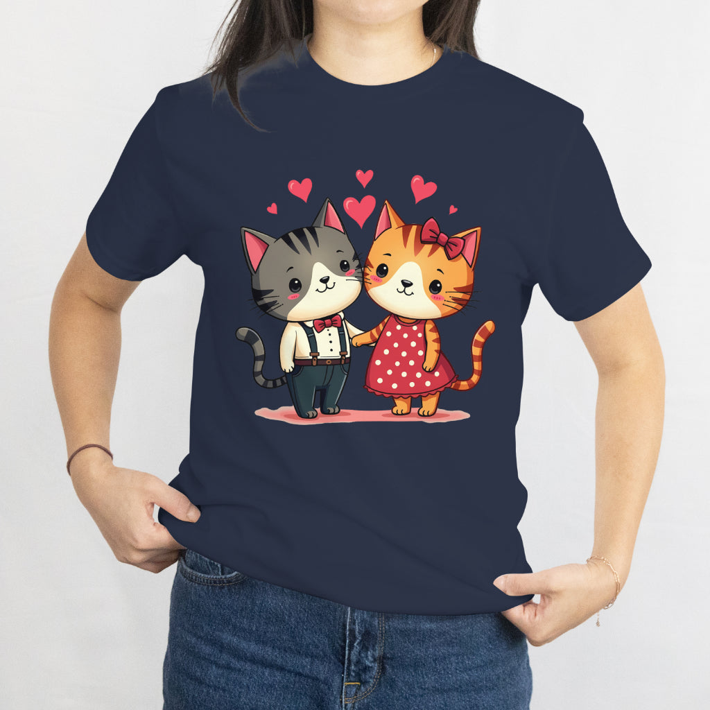 Cute Cat Couple T-Shirt – Adorable Kitty Love Design for Cat Lovers and Romantic Gifts