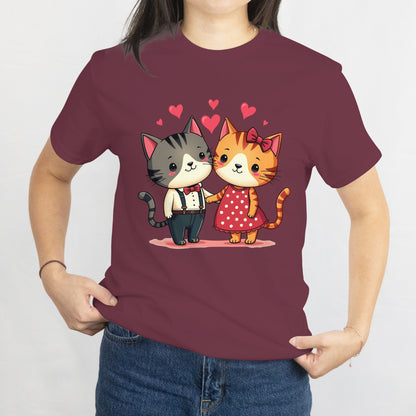 Cute Cat Couple T-Shirt – Adorable Kitty Love Design for Cat Lovers and Romantic Gifts