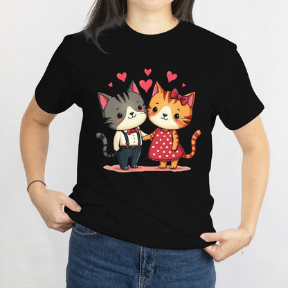 Cute Cat Couple T-Shirt – Adorable Kitty Love Design for Cat Lovers and Romantic Gifts