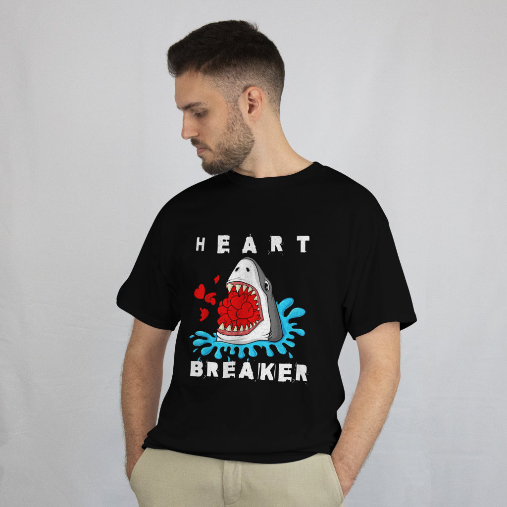 Shark Heart Breaker Funny Boys Kids T-Shirt Valentines Day . Idea for yourself, mom, dad, toddler, niece and nephew