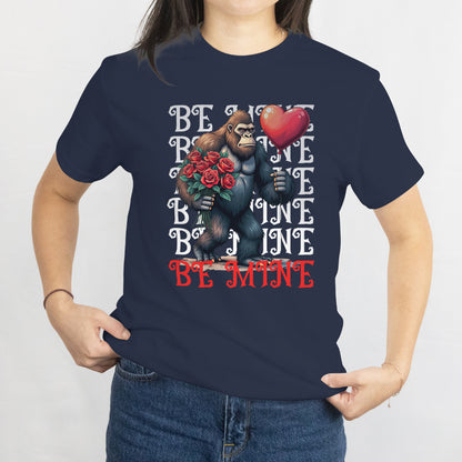 Funny Gorilla Valentine’s Day T-Shirt – Romantic Roses and Heart Balloon Design - Be Mine Valentine Tee