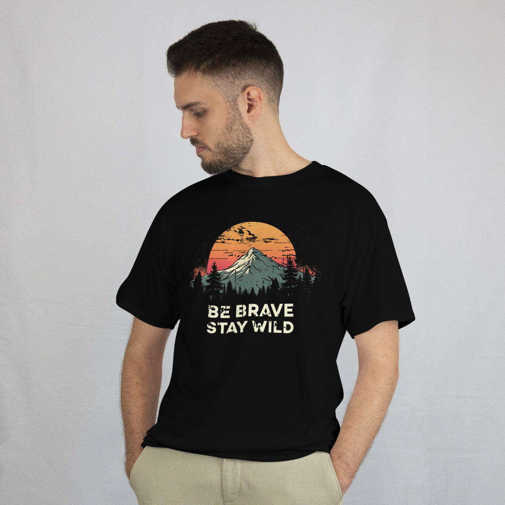 Retro Be Brave Stay Wild Unisex Shirt Vintage Outdoors Adventure T-Shirt