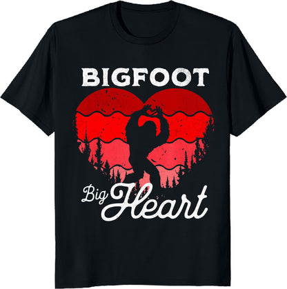 Bigfoot Heart Valentine's Day Tee Love Sasquatch T-Shirt