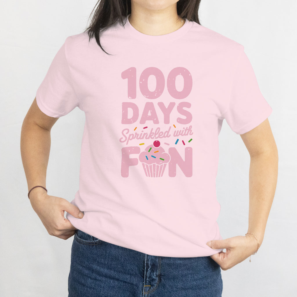 100 Days Sprinkled With Fun Cupcake Unisex Tee - 100th Day of School T-Shirt