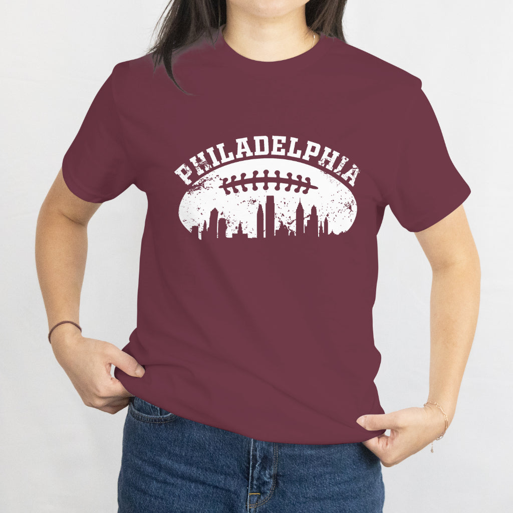 American Football Philadelphia Skyline Unisex Tee - Super Bowl 2025 T-Shirt