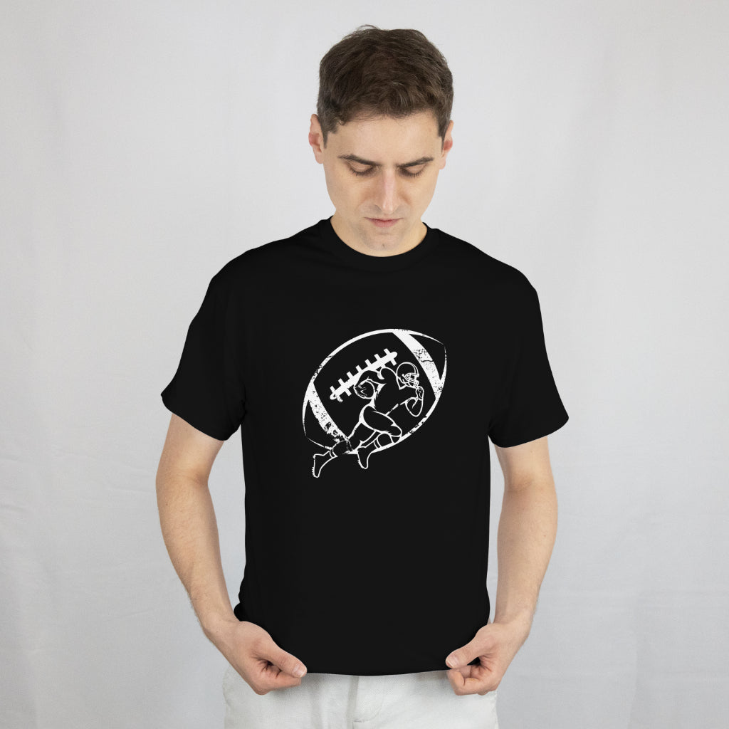 American Football Player with Ball Unisex Tee - Sports Graphic T-Shirt