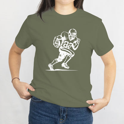 American Football Player with Ball Unisex Tee - Sports Graphic T-Shirt