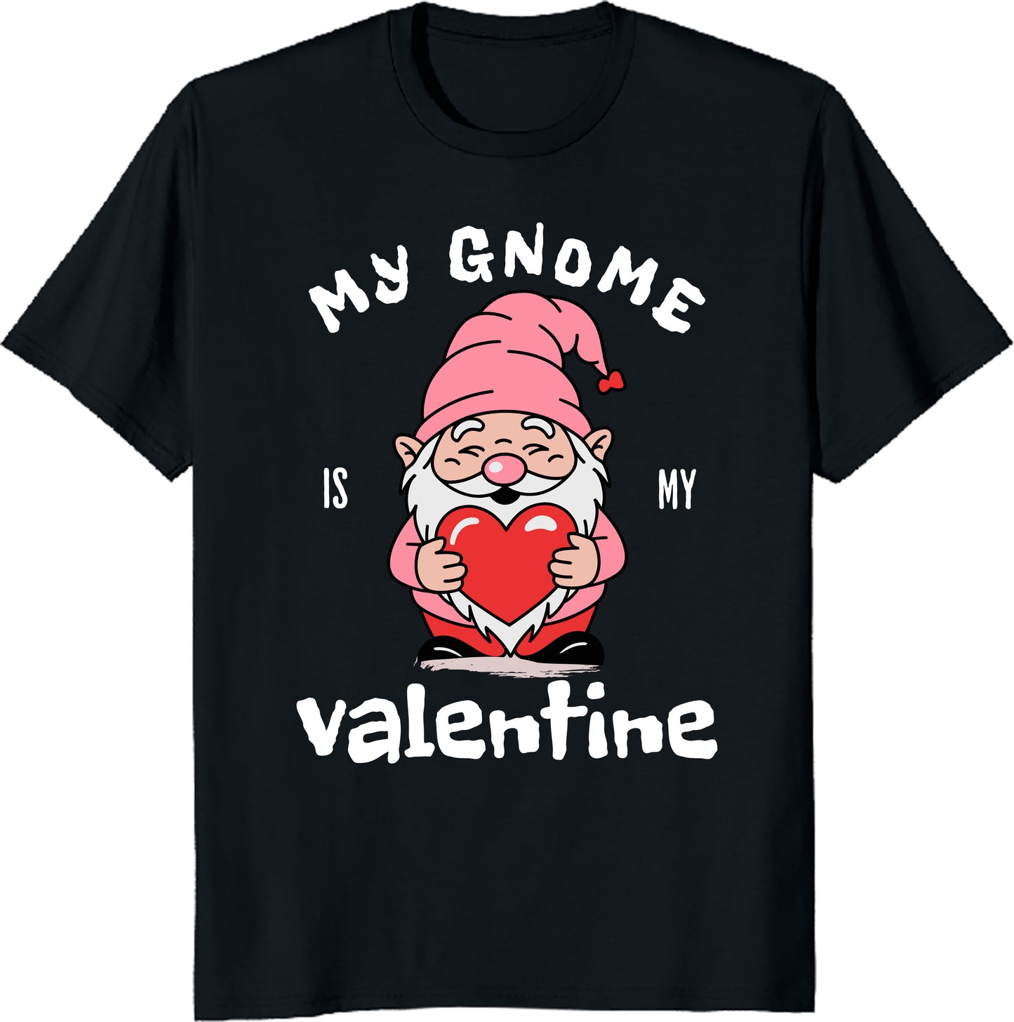 Funny Tee - Valentine's Day Gnome Love Holding Red Heart T-Shirt