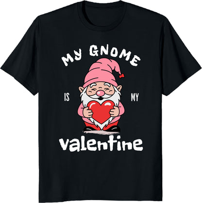 Funny Tee - Valentine's Day Gnome Love Holding Red Heart T-Shirt