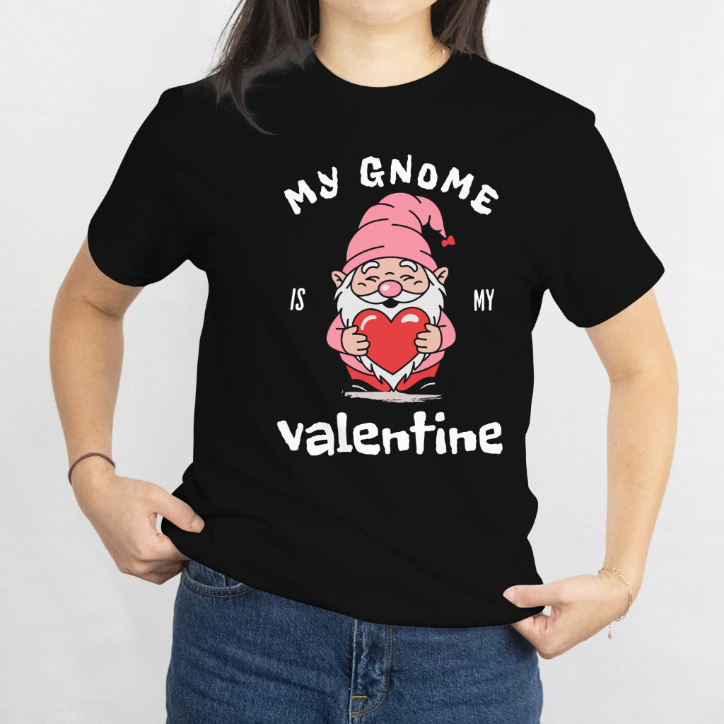 Funny Tee - Valentine's Day Gnome Love Holding Red Heart T-Shirt