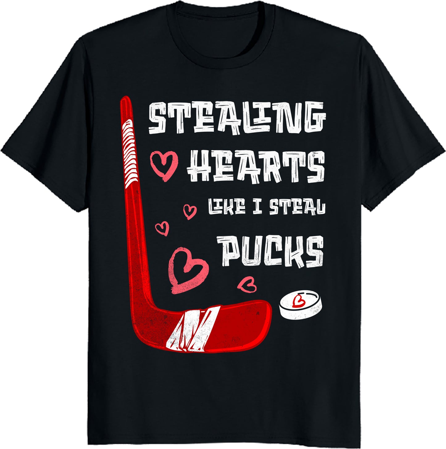 Ice Hockey T-Shirt Stealing Hearts Like I Steal Pucks Valentines Day Tee