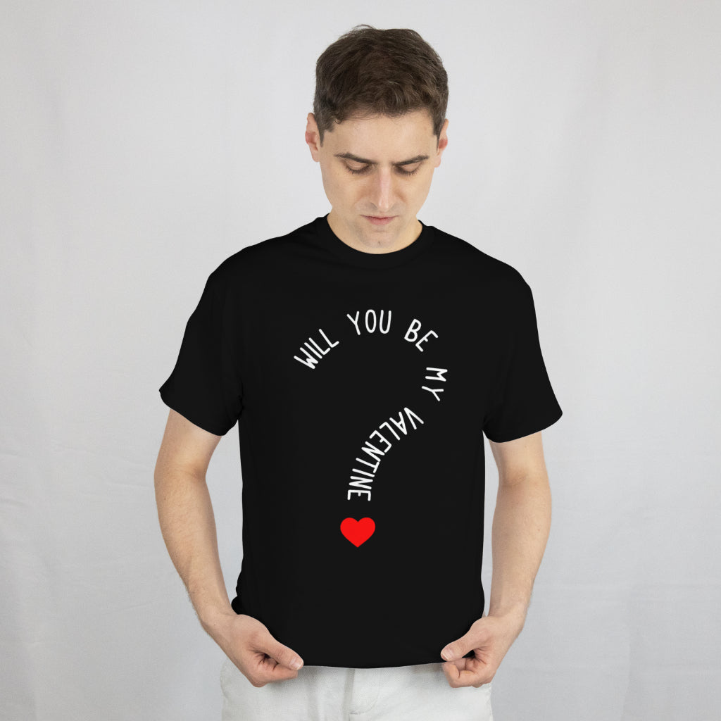 Heart Valentine's Day Unisex T-Shirt - Will You Be My Valentine? Tee