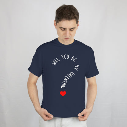 Heart Valentine's Day Unisex T-Shirt - Will You Be My Valentine? Tee