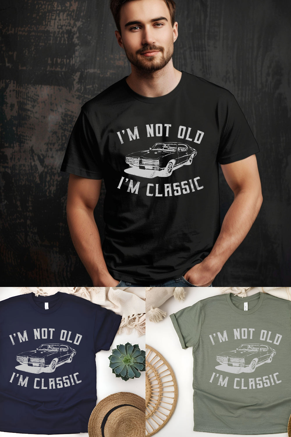 I'm Not Old I'm Classic T-Shirt – Funny Vintage Car Tee, Retro Auto Lover Shirt, Classic Car Gift for Men & Women, Mechanic Tee