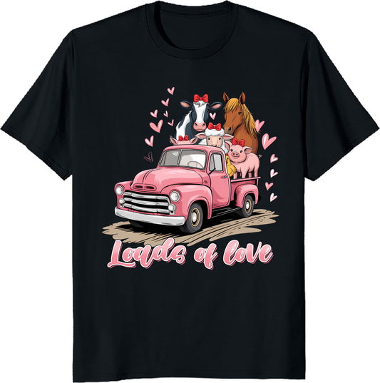 Lovers of Love Unisex Heavy Cotton Tee - Cute Truck with Animals Graphic T-Shirt