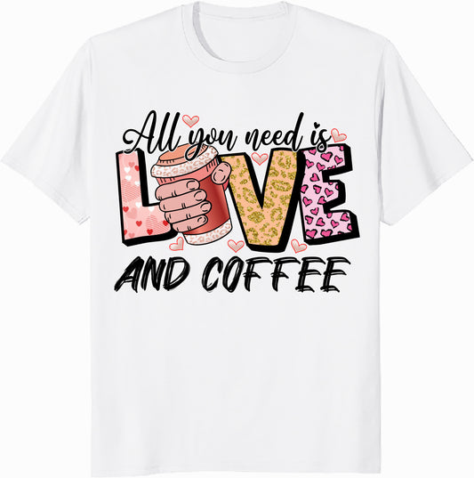 Love and Coffee Unisex Heavy Cotton Tee - Perfect Gift for Coffee Lovers