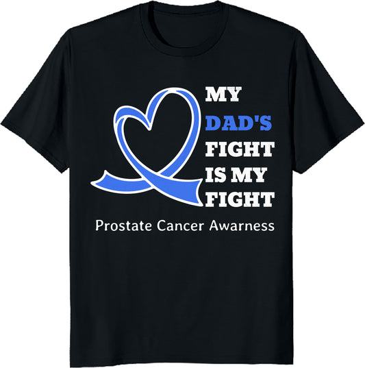 Prostate Cancer Awareness Light Blue Ribbon Dad Survivor T-Shirt