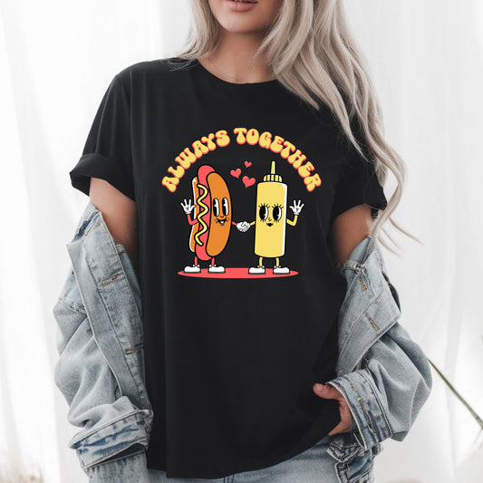 Mustard Ketchup Always Together T-Shirt, Funny Condiment Lovers Shirt, Ketchup Mustard Duo Tee, Food Lover Gift