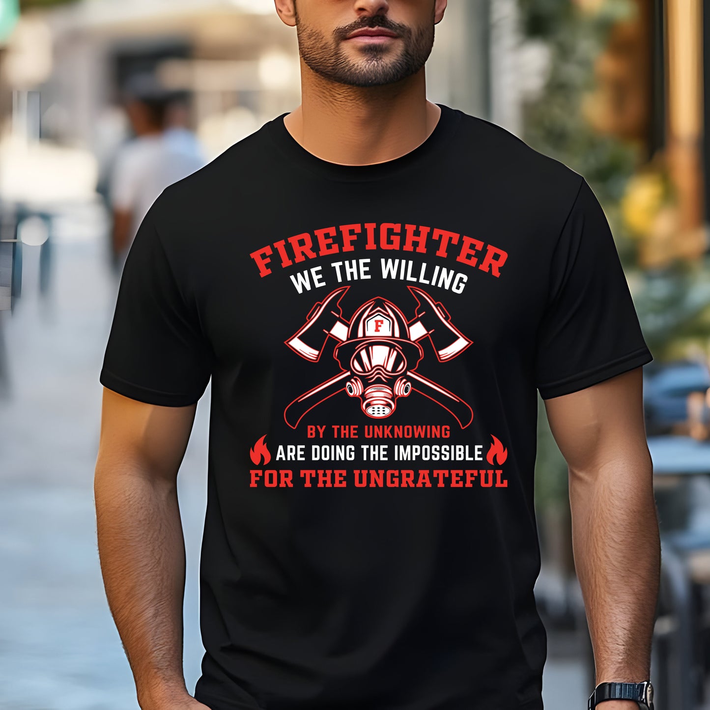 Firefighter Impossible T-Shirt, Brave Fireman Shirt, Firefighter Gift for Men, Hero Firefighter Apparel, Fire Rescue Tee