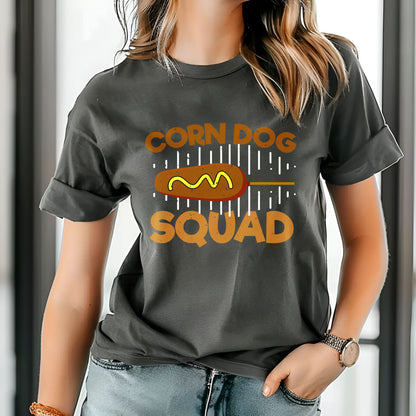 Corn Dog Squad T-Shirt – Funny Foodie Tee, Cute Corndog Shirt, Carnival Fair Food Lover Gift, Unisex Retro Snack Lover Tee