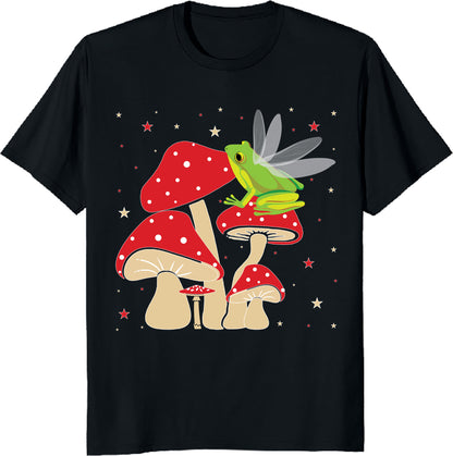 Fairy Frog Unisex Tee - Mushroom Goblincore Aesthetic T-Shirt