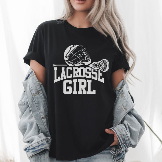 Lacrosse Girl Gaming T-Shirt – Funny Gamer & Lax Player Tee, Cool Gift for Girls Who Love Lacrosse & Video Games, Unisex Shirt